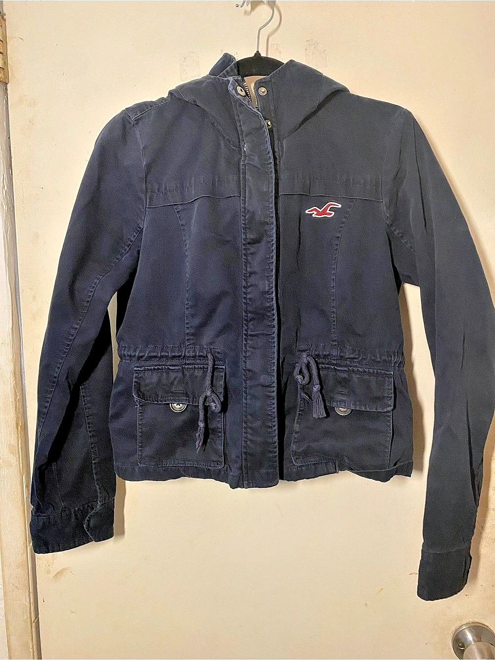Hollister Utility Hooded Jacket Black Size Medium